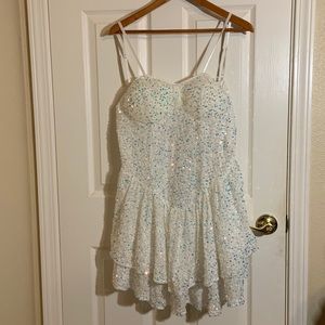 Sequined white dress